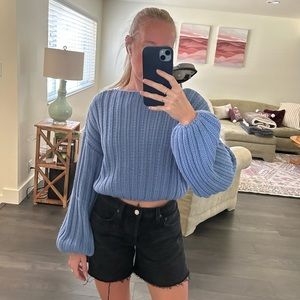 Shop lunab periwinkle bubble sweater